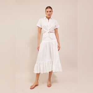 Cara Cara White Tisbury Midi Skirt